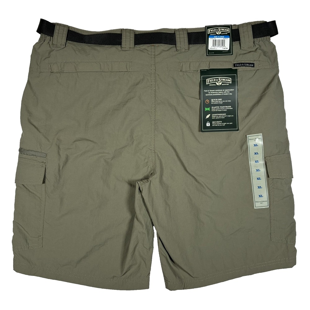Field & Stream Cargo Shorts XL Men's Green Nylon Hiking Utility Gorpcore Belted